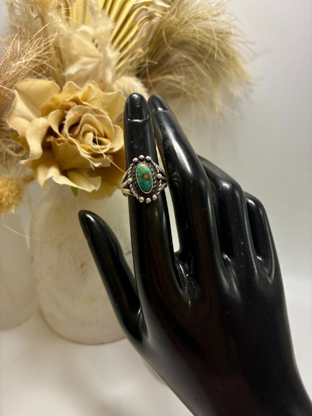 Navajo Handmade Turquoise Ring Genuine Natural Stone 925 Sterling Silver